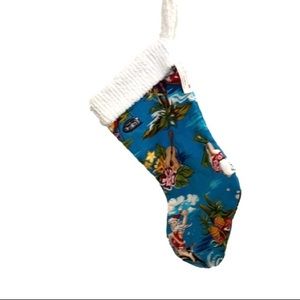 New NWT Hawaiian print chenille Christmas stocking